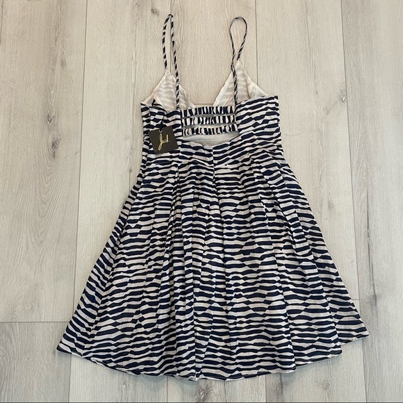 NWT JACK. Blue and White Striped V-Neck Spaghetti Strap Sundress Size M - Picture 8 of 11